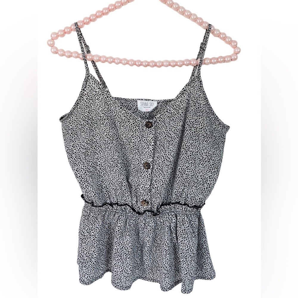 Sienna Sky Strappy Blouse in Animal Print, Size XS